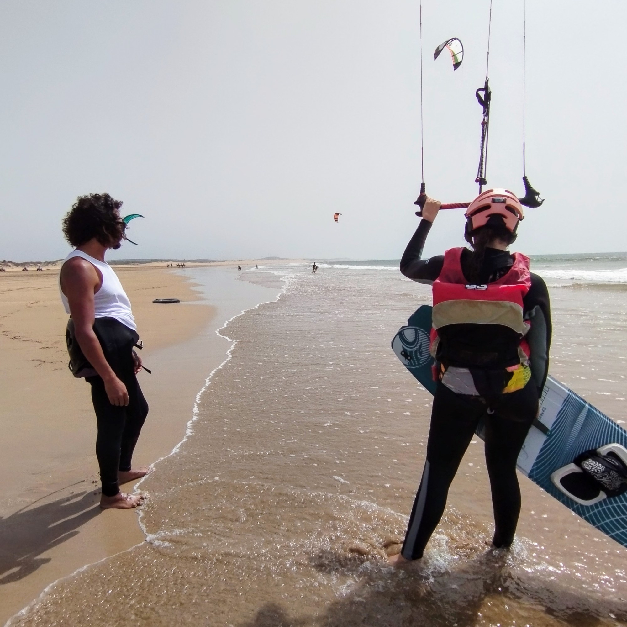 Pristine kitesurfing beach with steady winds and shallow water ideal for learning"
