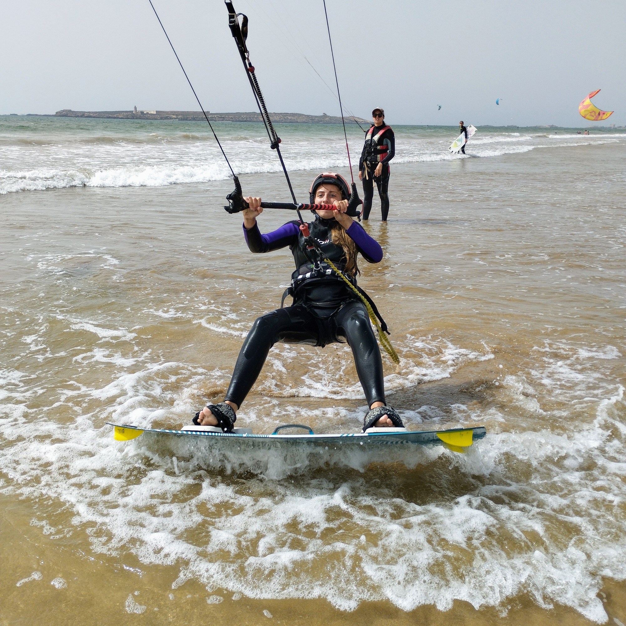Pristine kitesurfing beach with steady winds and shallow water ideal for learning"