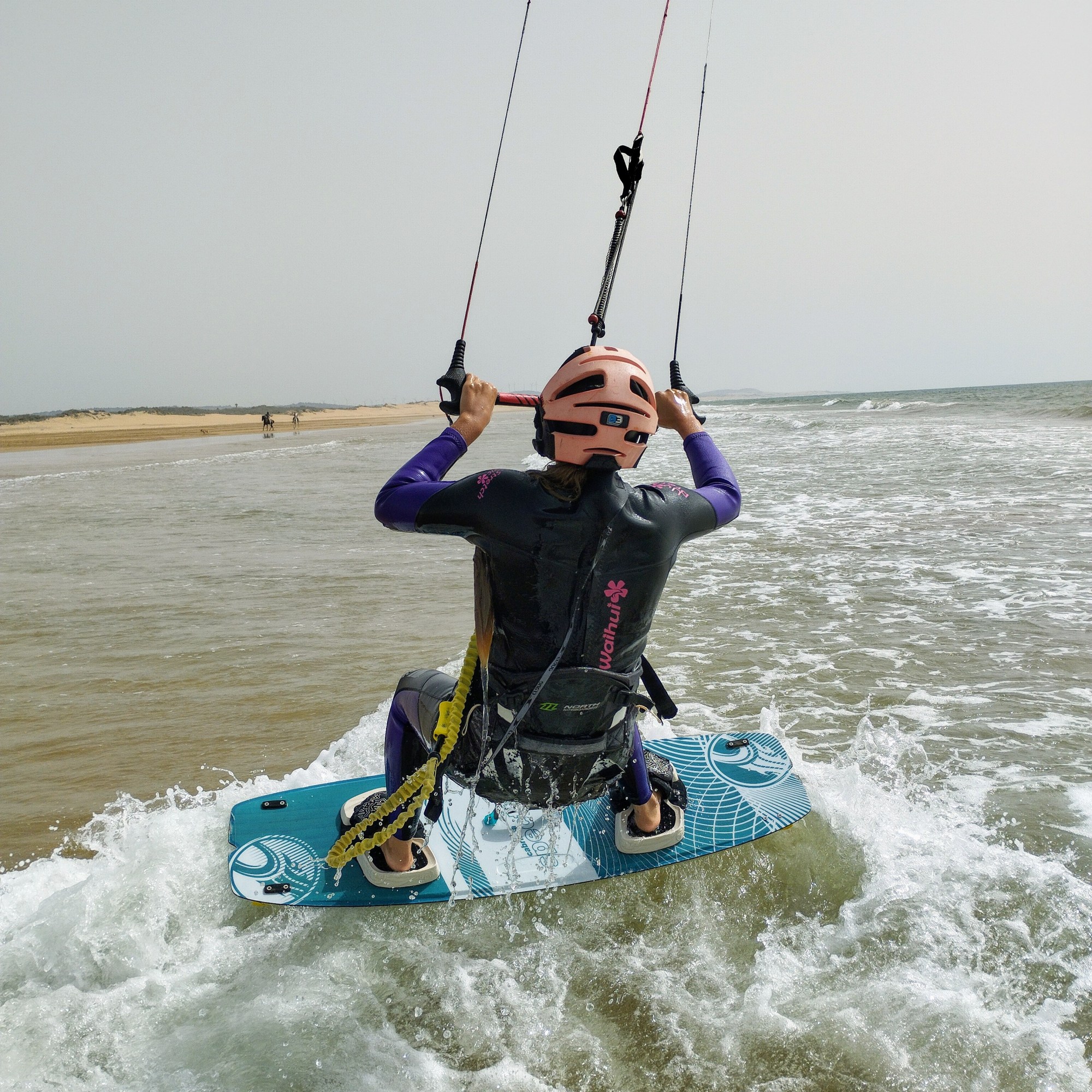 Pristine kitesurfing beach with steady winds and shallow water ideal for learning"